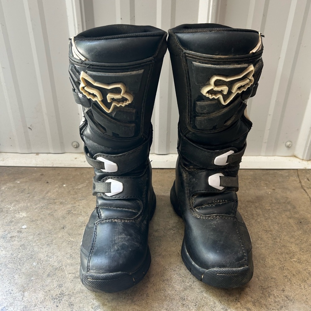 Fox Kids Black Moto Boots